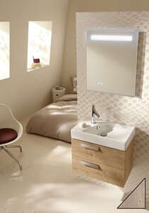 Мебель для ванной комнаты Jacob Delafon EB1300-E10 Rythmik 60 см., 2 ящика, для раковины EXR112-Z (квебекский дуб), подвесная