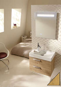 Мебель для ванной комнаты Jacob Delafon EB1301-E70   Rythmik 60 см., 2 ящика, для раковины EXQ112-Z (арлингтонгский дуб), подвесная