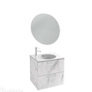 Мебель для ванной комнаты Jacob Delafon EB2520-R5-NR4 Odeon Rive Gauche 60, 2 ящика,  меламин, белый мрамор, ручки хром
