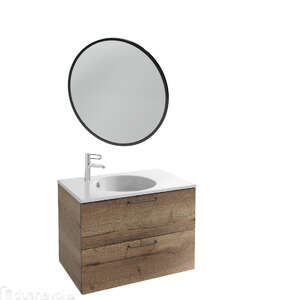 Мебель для ванной комнаты Jacob Delafon EB2522-R9-E5 Odeon Rive Gauche 80, 2 ящика, дуб табак, ручки черные