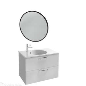 Мебель для ванной комнаты Jacob Delafon EB2522-R9-N18 Odeon Rive Gauche 80, 2 ящика, меламин, белая, ручки черные
