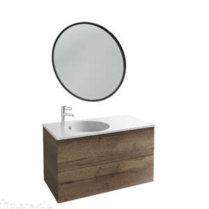 Мебель для ванной комнаты Jacob Delafon EB2524-R9-E5 Odeon Rive Gauche 100, 2 ящика, дуб табак, ручки черные