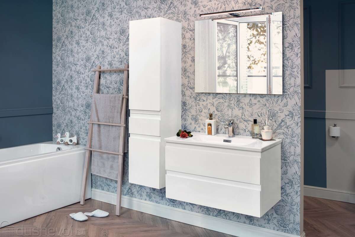 Мебель для ванной комнаты Jacob Delafon Madeleine EB2052-J5 60 см., 2 ящика, блестящая белая, подвесная 257206