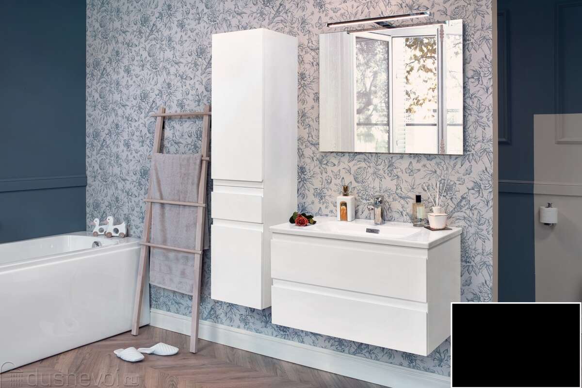 Мебель для ванной комнаты Jacob Delafon Madeleine EB2052-J52 60 см., 2 ящика, блестящая черная, подвесная 257208