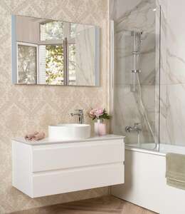 Мебель для ванной комнаты Jacob Delafon Madeleine (блестящий белый) с подсветкой 100