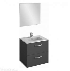 Мебель для ванной комнаты Jacob Delafon Ola 60 серый антрацит подвесная, 2 ящика