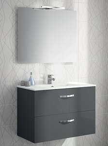 Мебель для ванной комнаты Jacob Delafon Ola 80 серый антрацит, подвесная