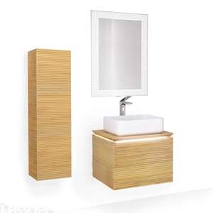 Мебель для ванной комнаты Jorno Karat 60 см подвесная, бук светлый