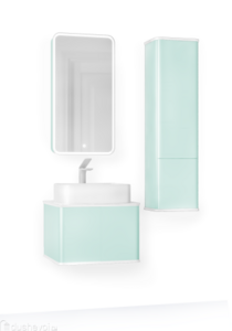 Мебель для ванной комнаты Jorno Pastel 58 см подвесная, бирюзовая