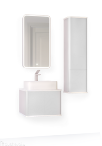Мебель для ванной комнаты Jorno Pastel 58 см подвесная, серая