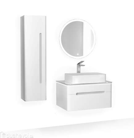Комплект мебели Jorno Shine 75 см белая, столешница с подсветкой, 2 ящика 302205