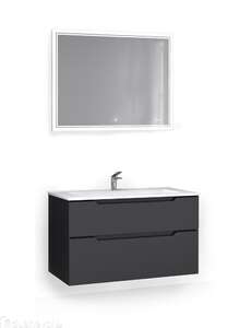 Мебель для ванной комнаты Jorno Slide 105 см подвесная, антрацит