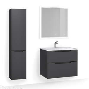 Мебель для ванной комнаты Jorno Slide 75 см подвесная, антрацит