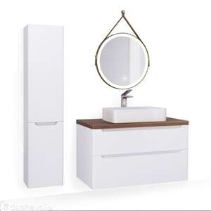 Мебель для ванной комнаты Jorno Wood 100 см подвесная, белая