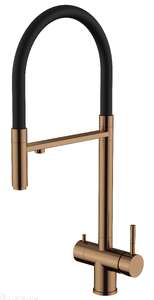 Cмеситель для кухни Knotlor Infinity SS-16/RB с гибким изливом и подключением фильтра,бронза