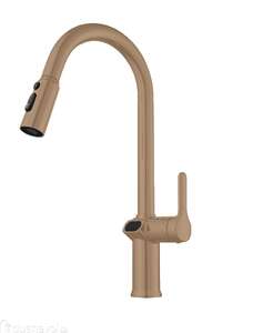 Cмеситель для кухни Knotlor Inspiration KN-100/RB с индикатором температуры, вытяжной излив, бронза