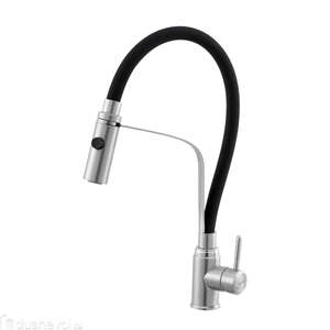 Cмеситель для кухни Knotlor Streamline SS-07 с гибким изливом, матовая сталь