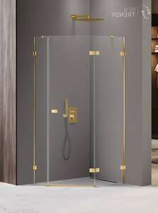 Душевой уголок New Trendy AVEXA Gold 100x80 EXK-3847 стекло прозрачное, профиль золото