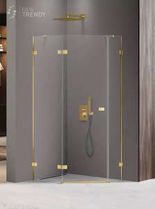 Душевой уголок New Trendy AVEXA Gold 100x80 EXK-3848 стекло прозрачное, профиль золото