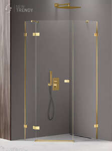 Душевой уголок New Trendy AVEXA Gold 100x80 EXK-3849 стекло прозрачное, профиль золото