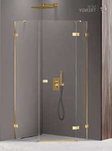 Душевой уголок New Trendy AVEXA Gold 100x80 EXK-3850 стекло прозрачное, профиль золото