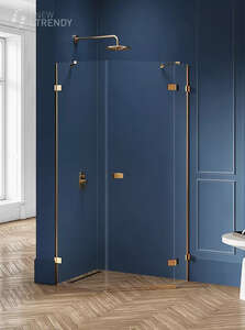 Душевой уголок New Trendy AVEXA Gold 100x80 EXK-3858 стекло прозрачное, профиль брашированное золото