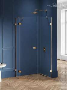 Душевой уголок New Trendy AVEXA Gold 100x80 EXK-3859 стекло прозрачное, профиль брашированное золото