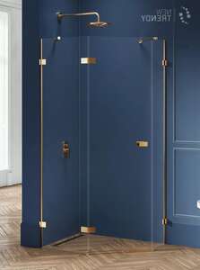 Душевой уголок New Trendy AVEXA Gold 100x80 EXK-3860 стекло прозрачное, профиль брашированное золото