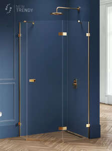 Душевой уголок New Trendy AVEXA Gold 100x80 EXK-3861 стекло прозрачное, профиль брашированное золото