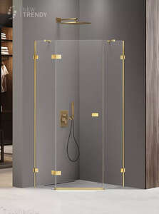 Душевой уголок New Trendy AVEXA Gold 90x90 EXK-3842 стекло прозрачное, профиль золото