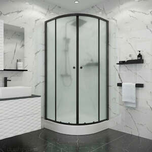 Душевой уголок Niagara Eco 80х80 NG-003-14MT поддон в комплекте, стекло матовое, профиль черный матовый