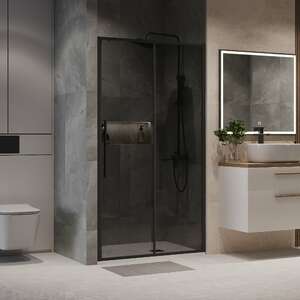 Душевая дверь в нишу Niagara Nova 140x195 NG-85-14TB стекло тонированное, профиль черный матовый