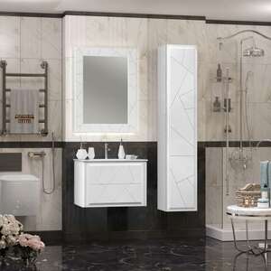 Мебель для ванной комнаты Opadiris Луиджи 71 см подвесная, 2 ящика, белая матовая