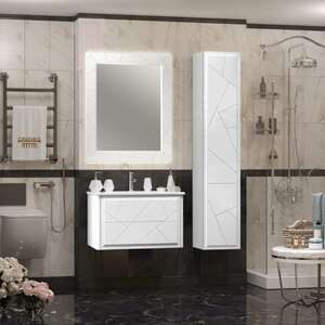 Мебель для ванной комнаты Opadiris Луиджи 80 см подвесная, 2 ящика, белая матовая