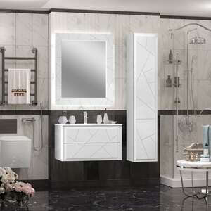 Мебель для ванной комнаты Opadiris Луиджи 91 см подвесная, 2 ящика, белая матовая