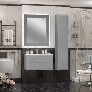 Мебель для ванной комнаты Opadiris Луиджи 91 см подвесная, 2 ящика, серая матовая