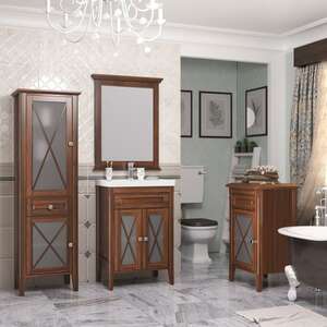 Мебель для ванной комнаты Opadiris Палермо 60 см напольная, 1 ящик и дверцы, орех