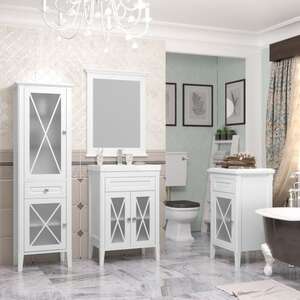 Мебель для ванной комнаты Opadiris Палермо 60 см напольная, 1 ящик и дверцы, белая матовая