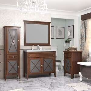Мебель для ванной комнаты Opadiris Палермо 100 см напольная, 1 ящик и дверцы, орех