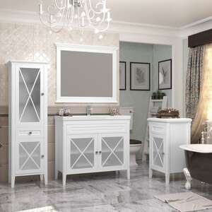 Мебель для ванной комнаты Opadiris Палермо 100 см напольная, 1 ящик и дверцы, белая
