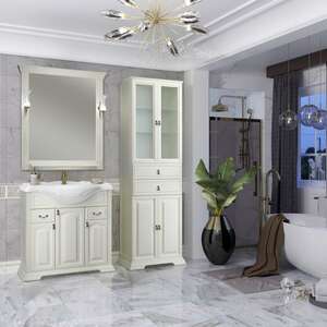 Мебель для ванной комнаты Opadiris Риспекто 86 см напольная, 2 ящика и дверцы, слоновая кость