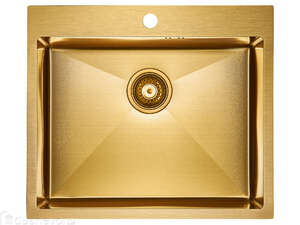 Мойка для кухни нержавеющая Paulmark AISI201 Brim PM215951-BG брашированное золото 59 см