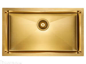Мойка для кухни нержавеющая Paulmark AISI201 Valde PM217444-BG брашированное золото 74 см