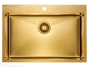 Мойка для кухни нержавеющая Paulmark AISI201 Vast PM217551-BG брашированное золото 75 см