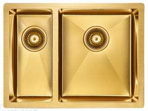 Мойка для кухни нержавеющая Paulmark AISI201 Zusat PM225944-BGR брашированное золото правая 59 см
