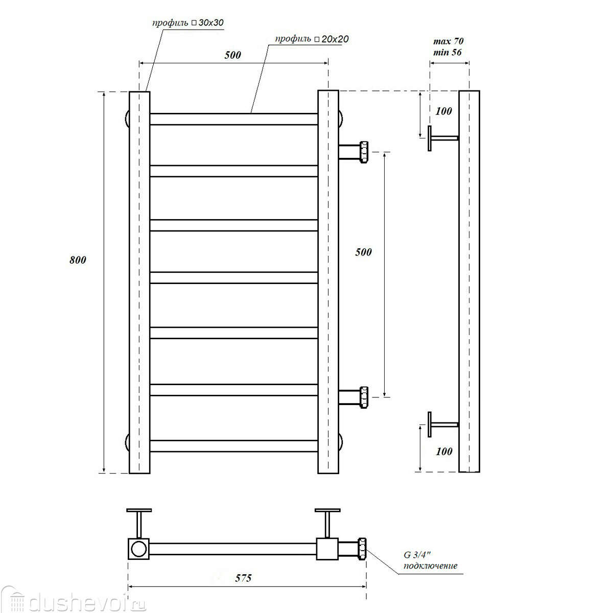 Полотенцесушитель водяной Point Вега 80x58 PN71558 хром купить в  Нижневартовске - цена 16450 руб в интернет-магазине сантехники Dushevoi.ru