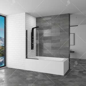 Шторка для ванны RGW Screens SC-09 B 60 см прозрачное стекло, профиль черный
