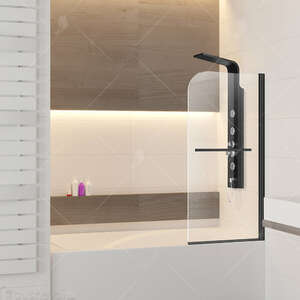 Шторка для ванны RGW Screens SC-14 В 80 см прозрачное стекло, профиль черный