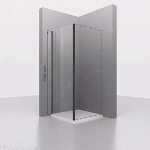 Боковая стенка RGW Z-050-2B 70х195 см для душевой двери, профиль черный, стекло прозрачное 6 мм