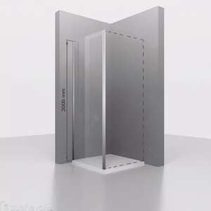 Боковая стенка RGW Z-050-3 80х200 см для душевой двери, профиль хром, стекло прозрачное 6 мм